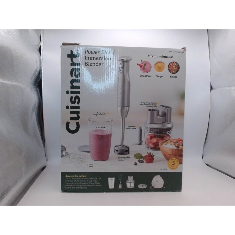 Cuisinart HB‑500PC Variable Speed Immersion Blender with Food Processor